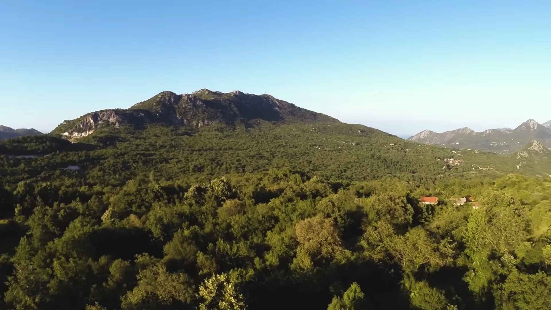 Panoramski pogled na zelene šume i planine u Crnoj Gori